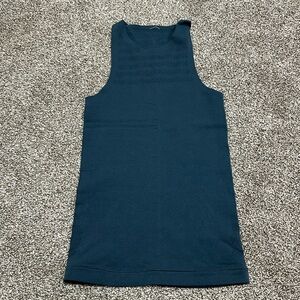 Lululemon Reveal seamless tank top teal no size tag small with stretch EUC